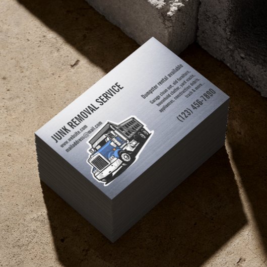 JUNK GARBAGE REMOVAL SERVICES HAULING SILVER VISITEKAARTJE