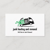 JUNK HAULING TRASH REMOVAL GROEN ZWART VISITEKAARTJE (Voorkant)