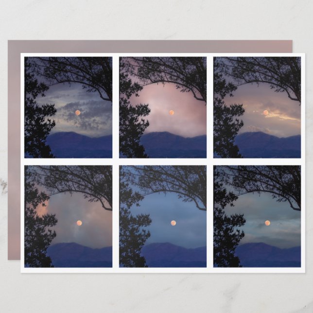 Junk Journal Faerie Skies Moon Trees Fantasy 19-24 (Voorkant / Achterkant)