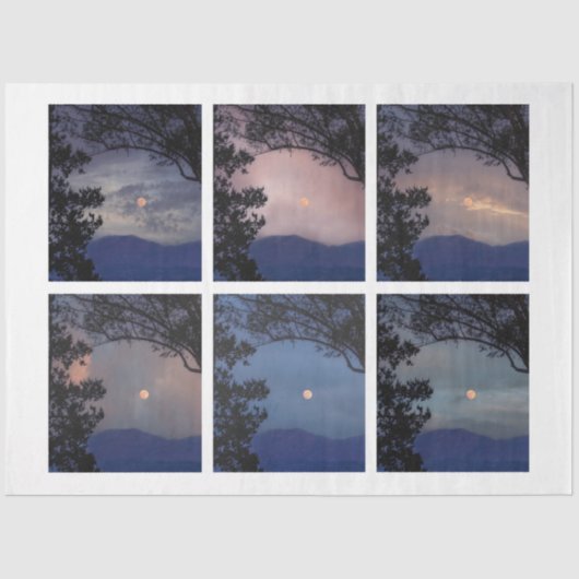 Junk Journal Faerie Skies Moon Trees Fantasy 19-24 Tissuepapier (Voorkant)