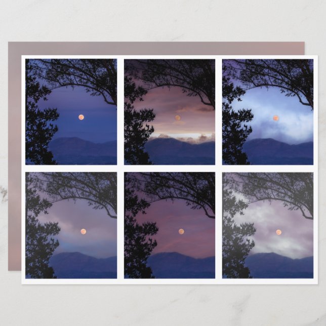 Junk Journal Faerie Skies Moon Trees Fantasy 1-6 (Voorkant / Achterkant)