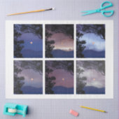 Junk Journal Faerie Skies Moon Trees Fantasy 1-6 Tissuepapier (Craft)