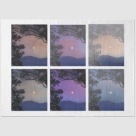 Junk Journal Faerie Skies Moon Trees Fantasy 7-12 Tissuepapier