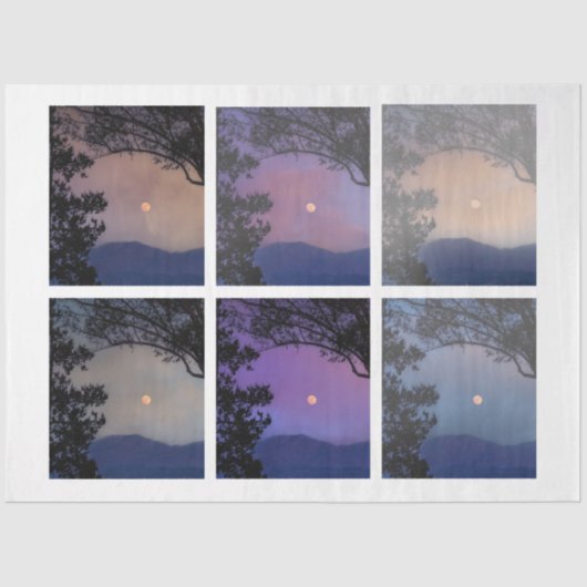 Junk Journal Faerie Skies Moon Trees Fantasy 7-12 Tissuepapier (Voorkant)