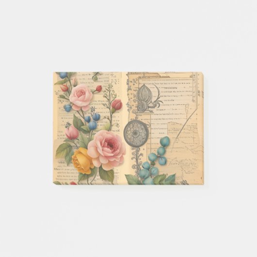 Junk Journal  Floral Post haar Post-it® Notes (Voorkant)