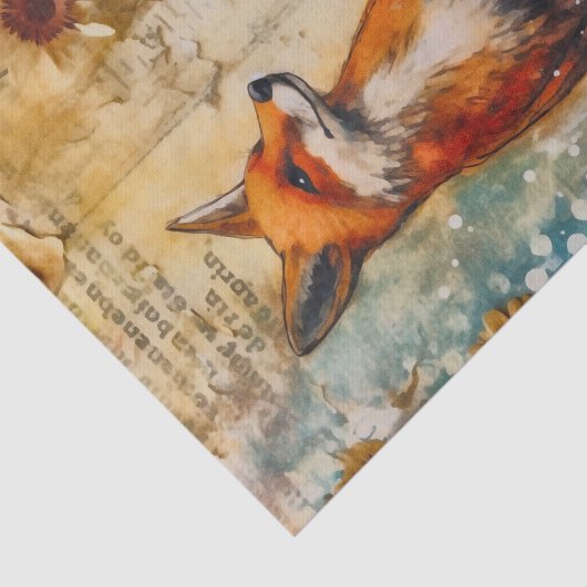 Junk Journal Fox Tissuepapier (Detail)