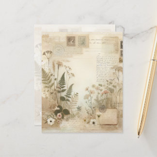 junk journal geperste bloemen briefpapier