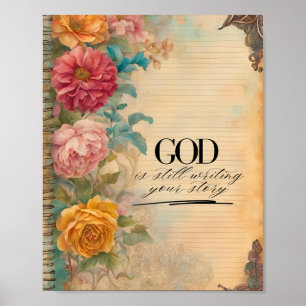 Junk Journal God Schrijft Nog Aan Jouw Verhaal Poster