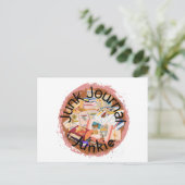 "Junk Journal Junkie" Business Postcard Briefkaart (Staand voorkant)