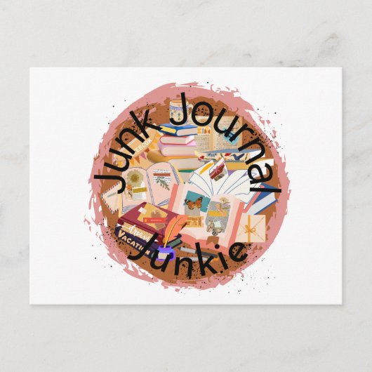 "Junk Journal Junkie" Business Postcard Briefkaart (Voorkant)