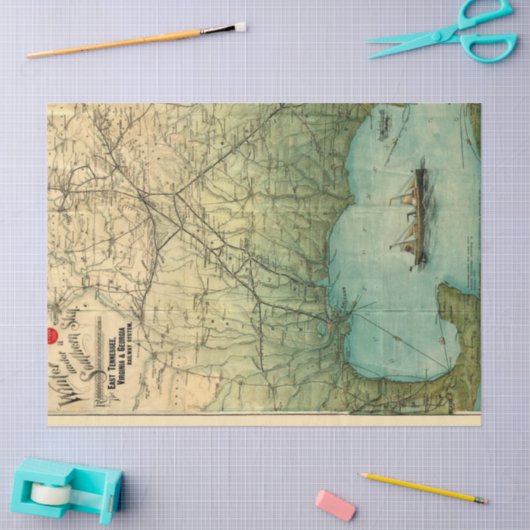 Junk Journal Map Remnant Tissuepapier (Craft)