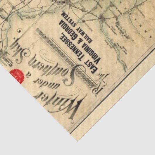 Junk Journal Map Remnant Tissuepapier (Detail)