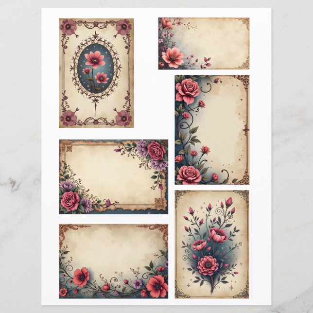 Junk Journal Scrapbook Papier Ephemera Labels  (Voorkant)