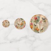 Junk Journal Seite mit Blumen + Vögel -  Confetti (Voorkanten)