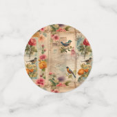 Junk Journal Seite mit Blumen + Vögel -  Confetti (Kleine voorkant)