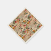 Junk Journal Seite mit Blumen + Vögel -  Servet (Hoek)