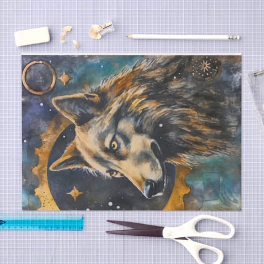 Junk Journal Wolf Tissuepapier (Craft)