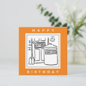 Junk Mail en Dustbin Cartoon Kaart (Staand voorkant)