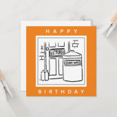 Junk Mail en Dustbin Cartoon Kaart (Voorkant / Achterkant in situ)