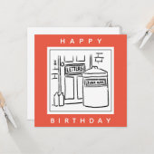 Junk Mail en Dustbin Cartoon Kaart (Voorkant / Achterkant in situ)