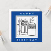 Junk Mail en Dustbin Cartoon Kaart (Voorkant / Achterkant in situ)