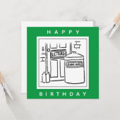 Junk Mail en Dustbin Cartoon Kaart (Voorkant / Achterkant in situ)