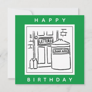 Junk Mail en Dustbin Cartoon Kaart