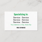 Junk Removal Business Cards Visitekaartje (Achterkant)