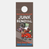 Junk Removal Garbage Hauling Red Pickup Deurhanger (Voorkant)