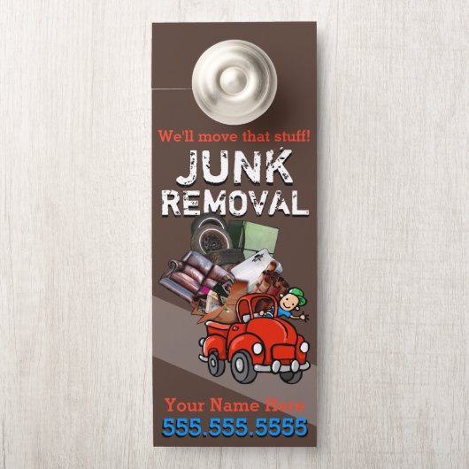 Junk Removal Garbage Hauling Red Pickup Deurhanger (Op knop)
