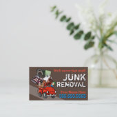 Junk Removal Garbage Hauling Red Pickup Visitekaartje (Staand voorkant)