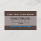 Junk Removal Garbage Hauling Red Pickup Visitekaartje (Achterkant)