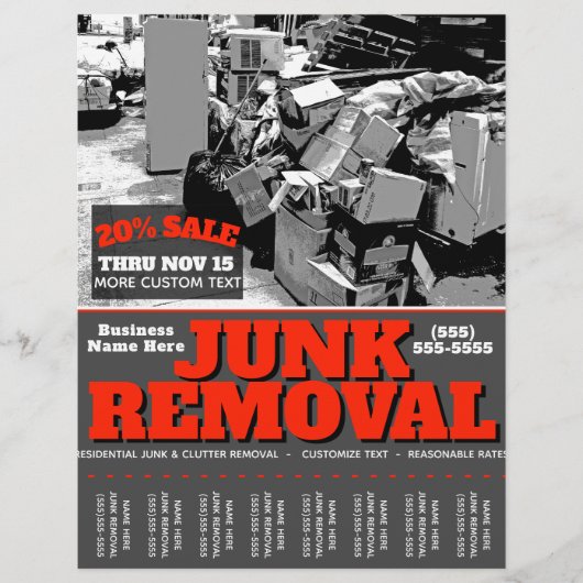 JUNK REMOVAL.GARBAGE HAULT Promo Tearsheet 2 Flyer (Voorkant)