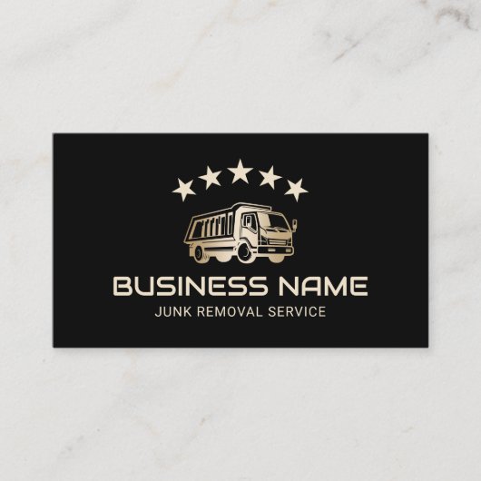 Junk Removal & Hauling Black Gold Cleaning Service Visitekaartje (Voorkant)
