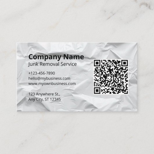 Junk Removal Hauling Service Logo Visitekaartje (Voorkant)