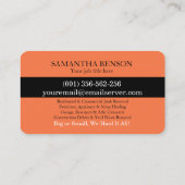 Junk Removal & Hauling Visitekaartje (Achterkant)