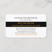 Junk Removal & Hauling Visitekaartje (Achterkant)