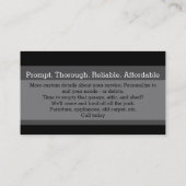 Junk Removal Hauling Vuilnis Zwart Man Visitekaartje (Achterkant)