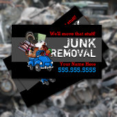 Junk Removal Hauling Vuilnis Zwart Man Visitekaartje