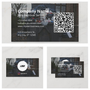 Junk Removal Service Details Logo QR-code Visitekaartje