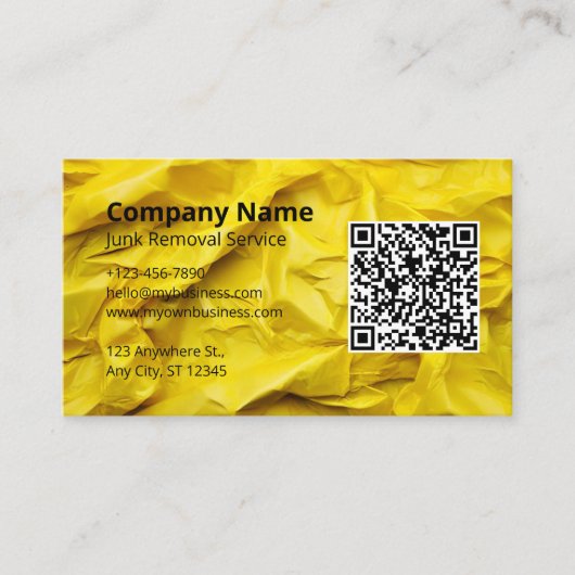 Junk Removal Service Logo QR-code Visitekaartje (Voorkant)