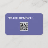 Junk Removal Trash Recycling QR-code Visitekaartje (Voorkant)