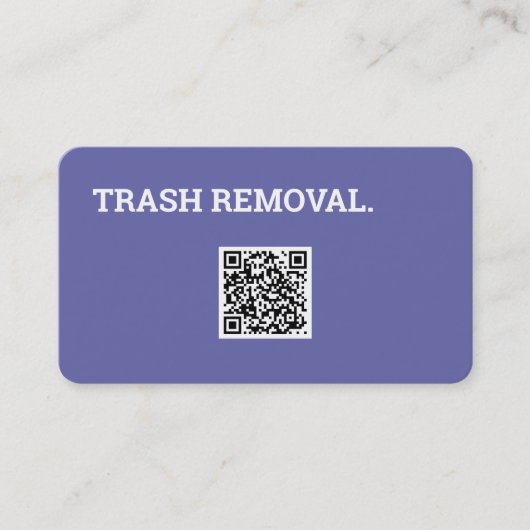 Junk Removal Trash Recycling QR-code Visitekaartje (Voorkant)