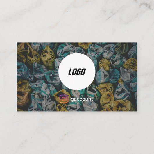 Junk Verwijdering Dumpster QR Code Logo Visitekaartje (Achterkant)