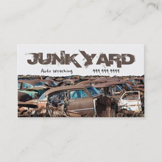 Junk Yard Auto Wrecking Recycling Metal Visitekaartje (Voorkant)