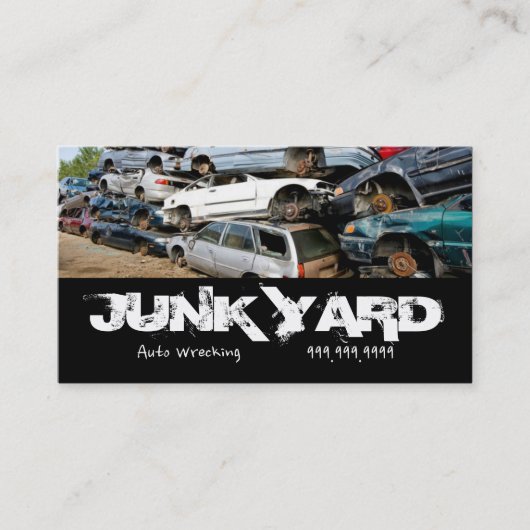 Junk Yard Auto Wrecking Recycling Metal Visitekaartje (Voorkant)