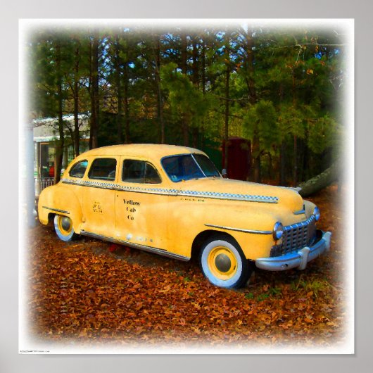Junk Yard Classic Yellow Taxi Cab Poster (Voorkant)