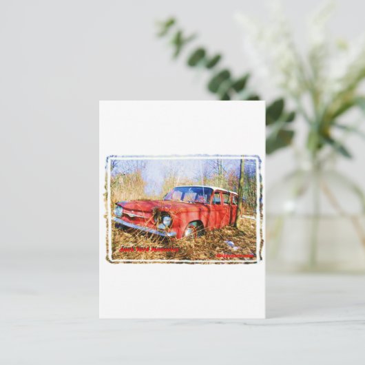 Junk Yard Herinneringen Red Corvair Station WAG Briefkaart (Staand voorkant)