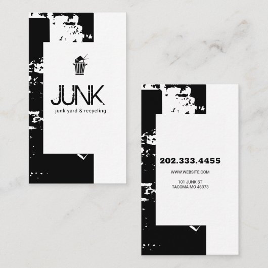 Junk Yard, schroot, recycling Visitekaartje (Voorkant / Achterkant)