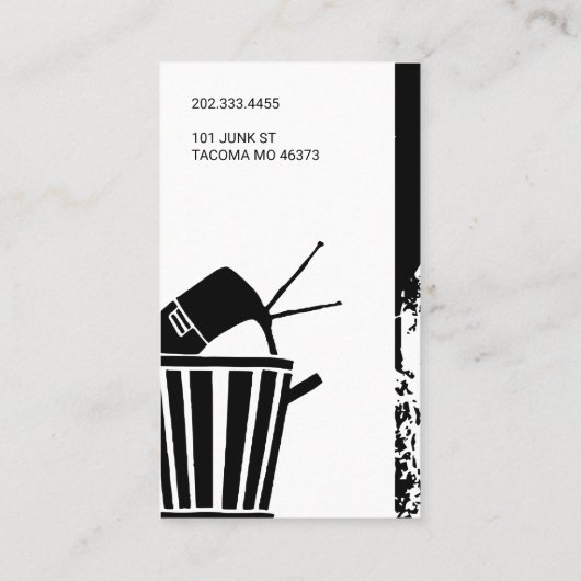 Junk Yard, schroot, recycling Visitekaartje (Achterkant)